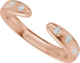 14K Gold Round Lab-Grown Diamond Accented Open Band - Rose Gold - view 5