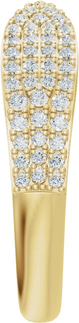 14K Gold Round Lab-Grown Diamond Pave'-Style Accented Open Band - Yellow Gold - view 4