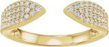 14K Gold Round Lab-Grown Diamond Pave'-Style Accented Open Band - Yellow Gold - view 3