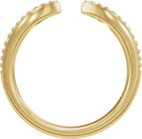 14K Gold Round Lab-Grown Diamond Pave'-Style Accented Open Band - Yellow Gold - view 2