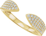 14K Gold Round Lab-Grown Diamond Pave'-Style Accented Open Band - Yellow Gold - view 5