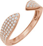 14K Gold Round Lab-Grown Diamond Pave'-Style Accented Open Band - Rose Gold