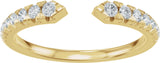 14K Gold Round Lab-Grown Diamond French-Set Accented Open Band - Yellow Gold - view 3
