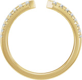 14K Gold Round Lab-Grown Diamond French-Set Accented Open Band - Yellow Gold - view 2