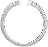 14K Gold Round Natural Diamond French-Set Accented Open Band - White Gold - view 2