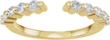 14K Gold Round Natural Diamond Accented Vintage-Inspired Open Band - Yellow Gold - view 3