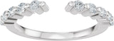 14K Gold Round Lab-Grown Diamond Accented Vintage-Inspired Open Band - White Gold - view 3