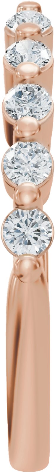 14K Gold Round Natural Diamond Accented Vintage-Inspired Open Band - Rose Gold - view 4