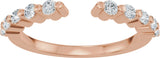 14K Gold Round Lab-Grown Diamond Accented Vintage-Inspired Open Band - Rose Gold - view 3