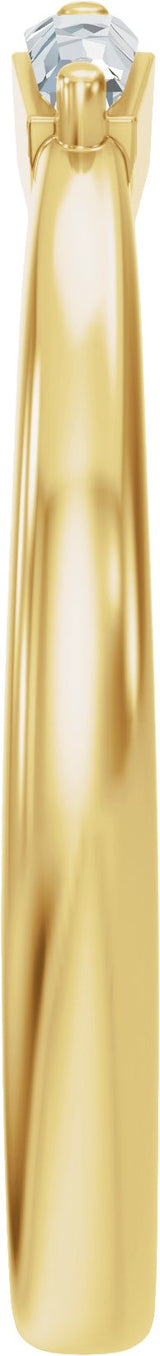14K Gold Tapered Baguette Lab-Grown Diamond Accented Vintage-Inspired Open Band - Yellow Gold - view 4
