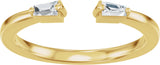 14K Gold Tapered Baguette Lab-Grown Diamond Accented Vintage-Inspired Open Band - Yellow Gold - view 3