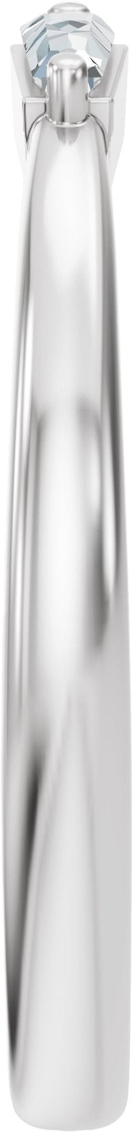 14K Gold Tapered Baguette Natural Diamond Accented Vintage-Inspired Open Band - White Gold - view 4