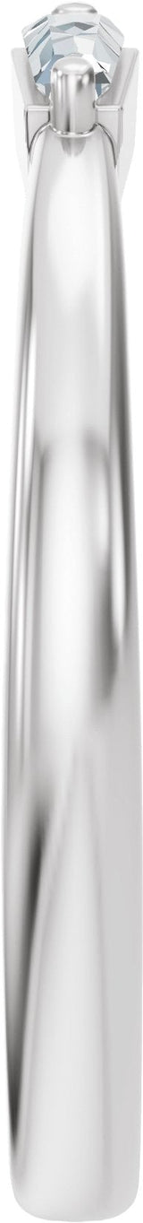 14K Gold Tapered Baguette Lab-Grown Diamond Accented Vintage-Inspired Open Band - White Gold - view 4
