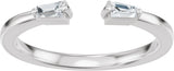 14K Gold Tapered Baguette Lab-Grown Diamond Accented Vintage-Inspired Open Band - White Gold - view 3