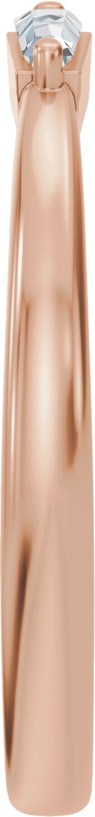 14K Gold Tapered Baguette Lab-Grown Diamond Accented Vintage-Inspired Open Band - Rose Gold - view 4