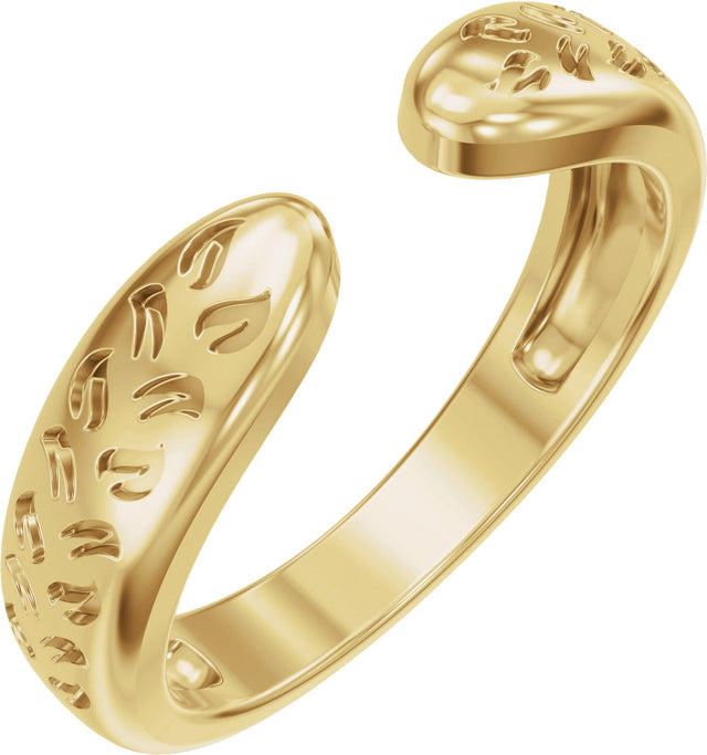 14K Gold Nature-Inspired Open Band - Yellow Gold