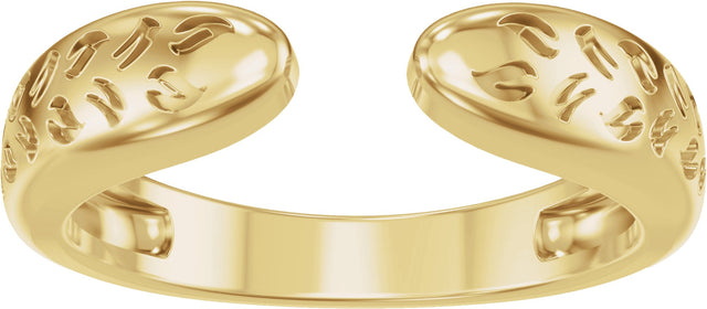 14K Gold Nature-Inspired Open Band - Yellow Gold - view 3