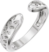 14K Gold Nature-Inspired Open Band - White Gold