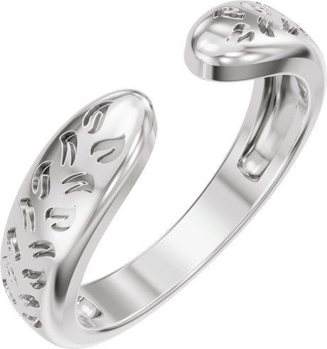 14K Gold Nature-Inspired Open Band - White Gold