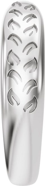 14K Gold Nature-Inspired Open Band - White Gold - view 4