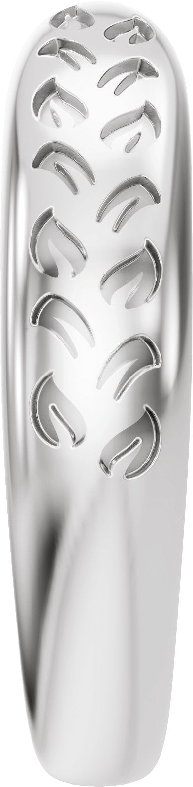 14K Gold Nature-Inspired Open Band - White Gold - view 4