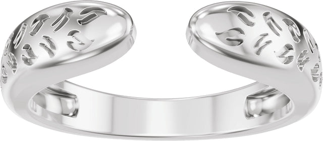 14K Gold Nature-Inspired Open Band - White Gold - view 3