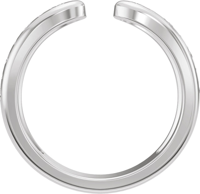 14K Gold Nature-Inspired Open Band - White Gold - view 2