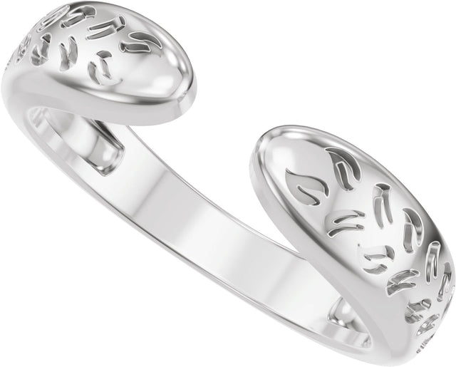 14K Gold Nature-Inspired Open Band - White Gold - view 5