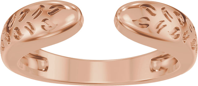 14K Gold Nature-Inspired Open Band - Rose Gold - view 3