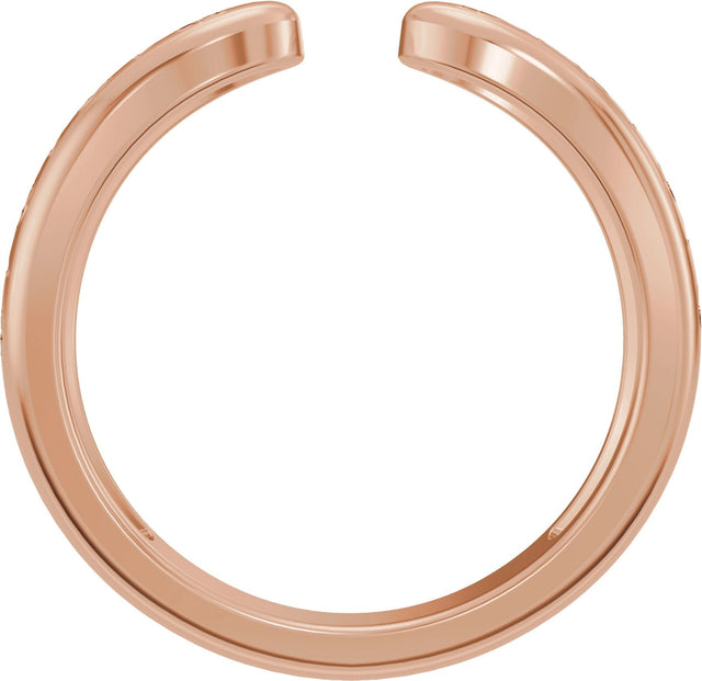 14K Gold Nature-Inspired Open Band - Rose Gold - view 2