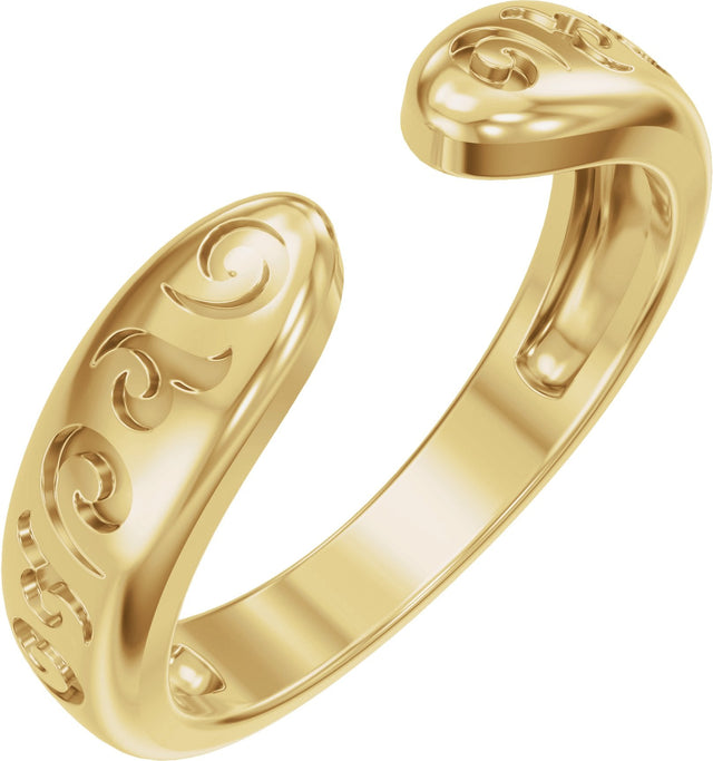 14K Gold Vintage-Inspired Open Band - Yellow Gold