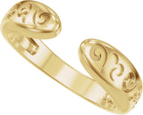 14K Gold Vintage-Inspired Open Band - Yellow Gold - view 5