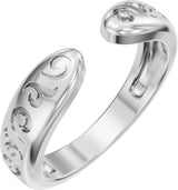 14K Gold Vintage-Inspired Open Band - White Gold