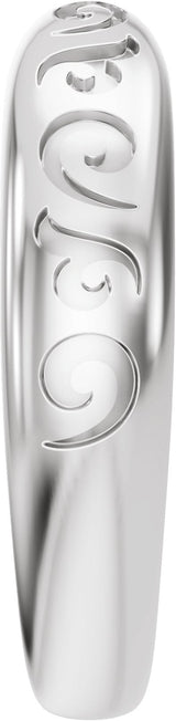 14K Gold Vintage-Inspired Open Band - White Gold - view 4