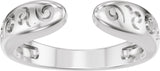 14K Gold Vintage-Inspired Open Band - White Gold - view 3