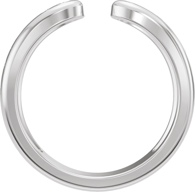 14K Gold Vintage-Inspired Open Band - White Gold - view 2