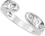 14K Gold Vintage-Inspired Open Band - White Gold - view 5