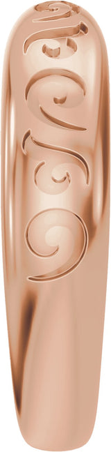 14K Gold Vintage-Inspired Open Band - Rose Gold - view 4