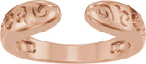 14K Gold Vintage-Inspired Open Band - Rose Gold - view 3
