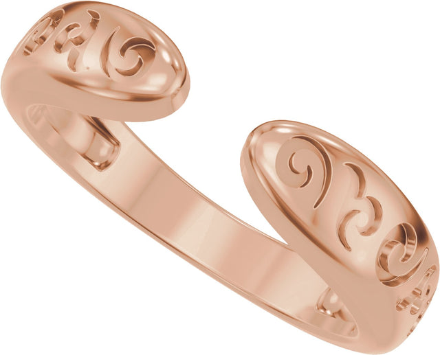 14K Gold Vintage-Inspired Open Band - Rose Gold - view 5