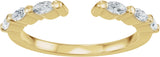 14K Gold Marquise Natural Diamond Accented Vintage-Inspired Open Band - Yellow Gold - view 3