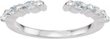 14K Gold Marquise Natural Diamond Accented Vintage-Inspired Open Band - White Gold - view 3