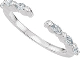 14K Gold Marquise Natural Diamond Accented Vintage-Inspired Open Band - White Gold - view 5