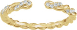 14K Gold Round Lab-Grown Diamond Accented Rope Open Band - Yellow Gold - view 3