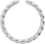 14K Gold Round Lab-Grown Diamond Accented Rope Open Band - White Gold - view 2