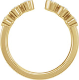 14K Gold Round Natural Diamond Bezel-Set Accented Open Band - Yellow Gold - view 2