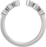 14K Gold Round Lab-Grown Diamond Bezel-Set Accented Open Band - White Gold - view 2