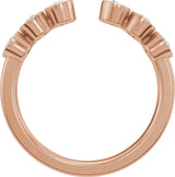14K Gold Round Lab-Grown Diamond Bezel-Set Accented Open Band - Rose Gold - view 2