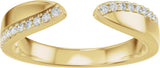 14K Gold Round Natural Diamond Accented Open Band - Yellow Gold - view 3