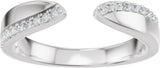 14K Gold Round Natural Diamond Accented Open Band - White Gold - view 3